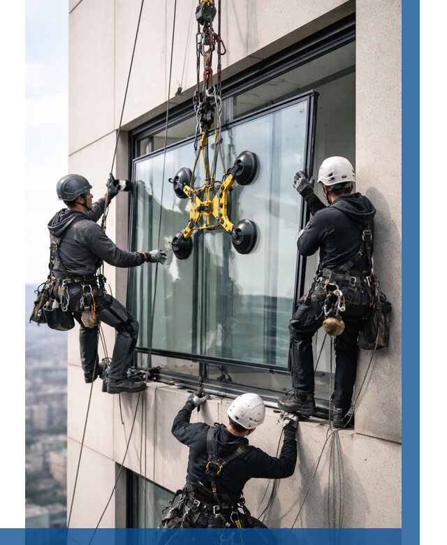 Монтаж стеклопакетов на высоте в Сызрани от 3242 р. | ВЫСОТНИК-Сзр