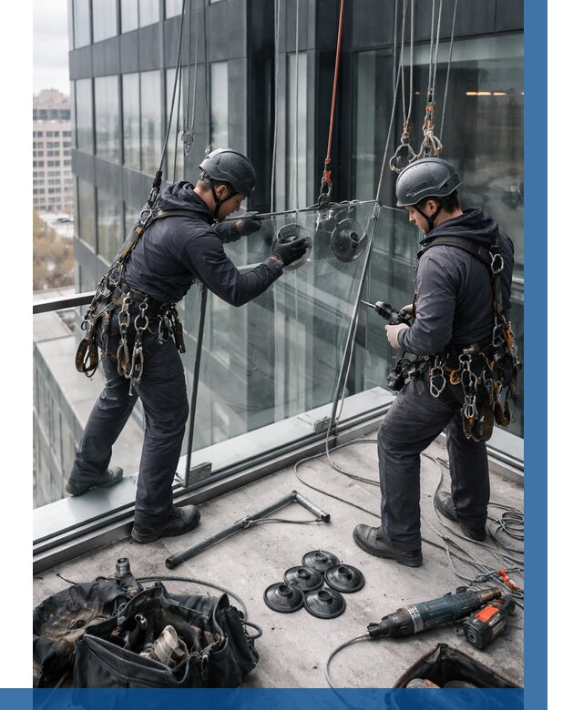 Монтаж стеклянных ограждений в Сызрани от 2533 р. | ВЫСОТНИК-Сзр