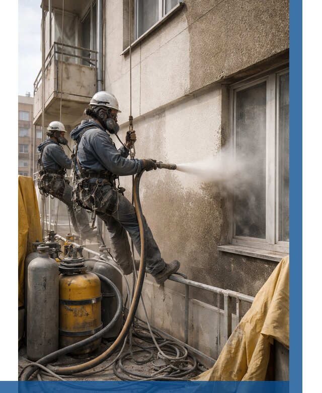 Пескоструйная очистка фасада в Сызрани от 658 р. | ВЫСОТНИК-Сзр