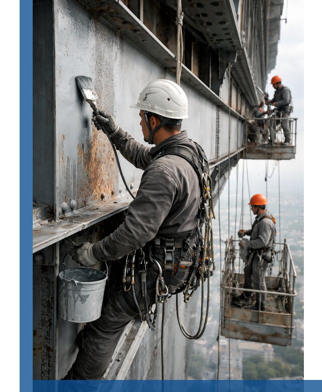 Покраска металлоконструкций на высоте в Сызрани профессионально