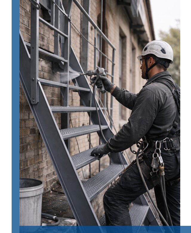 Покраска и антикоррозионная защита пожарных лестниц в Сызрани