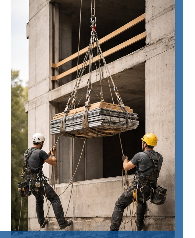 Подъем материала на этаж веревками в Сызрани от 1520 р. | ВЫСОТНИК-Сзр