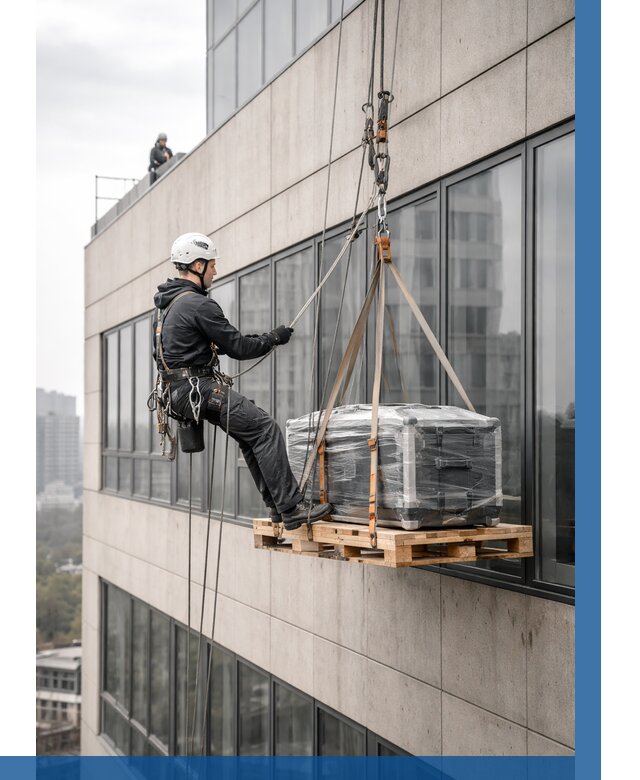 Спуск груза по фасаду в Сызрани от 3546 р. | ВЫСОТНИК-Сзр