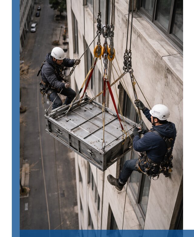 Спуск и подъем грузов по фасаду в Сызрани для зданий