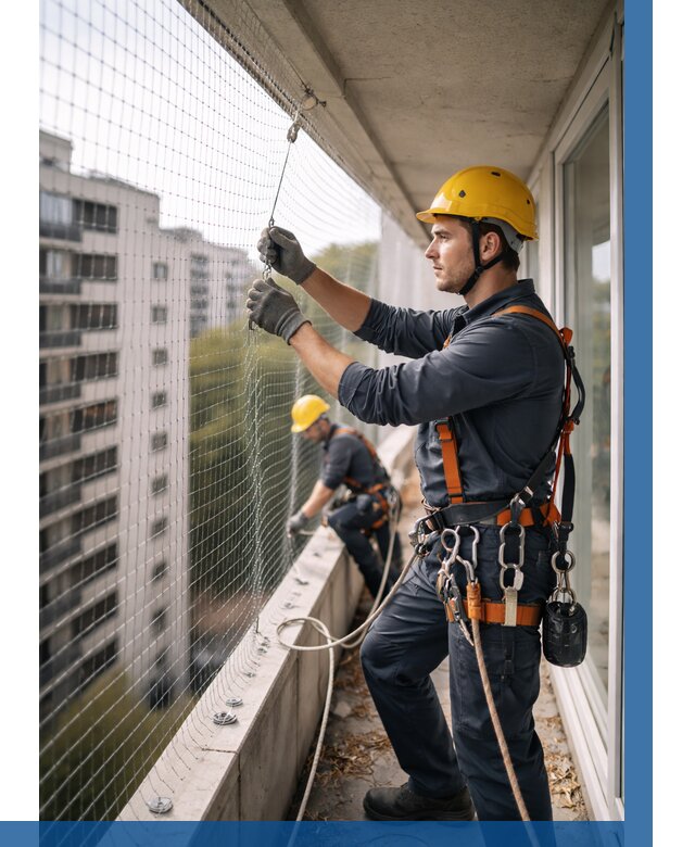 Монтаж сетки от птиц в Сызрани от 4559 р. | ВЫСОТНИК-Сзр